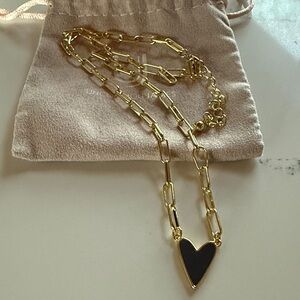Uncommon James Enamel Heart Necklace in Navy and Gold